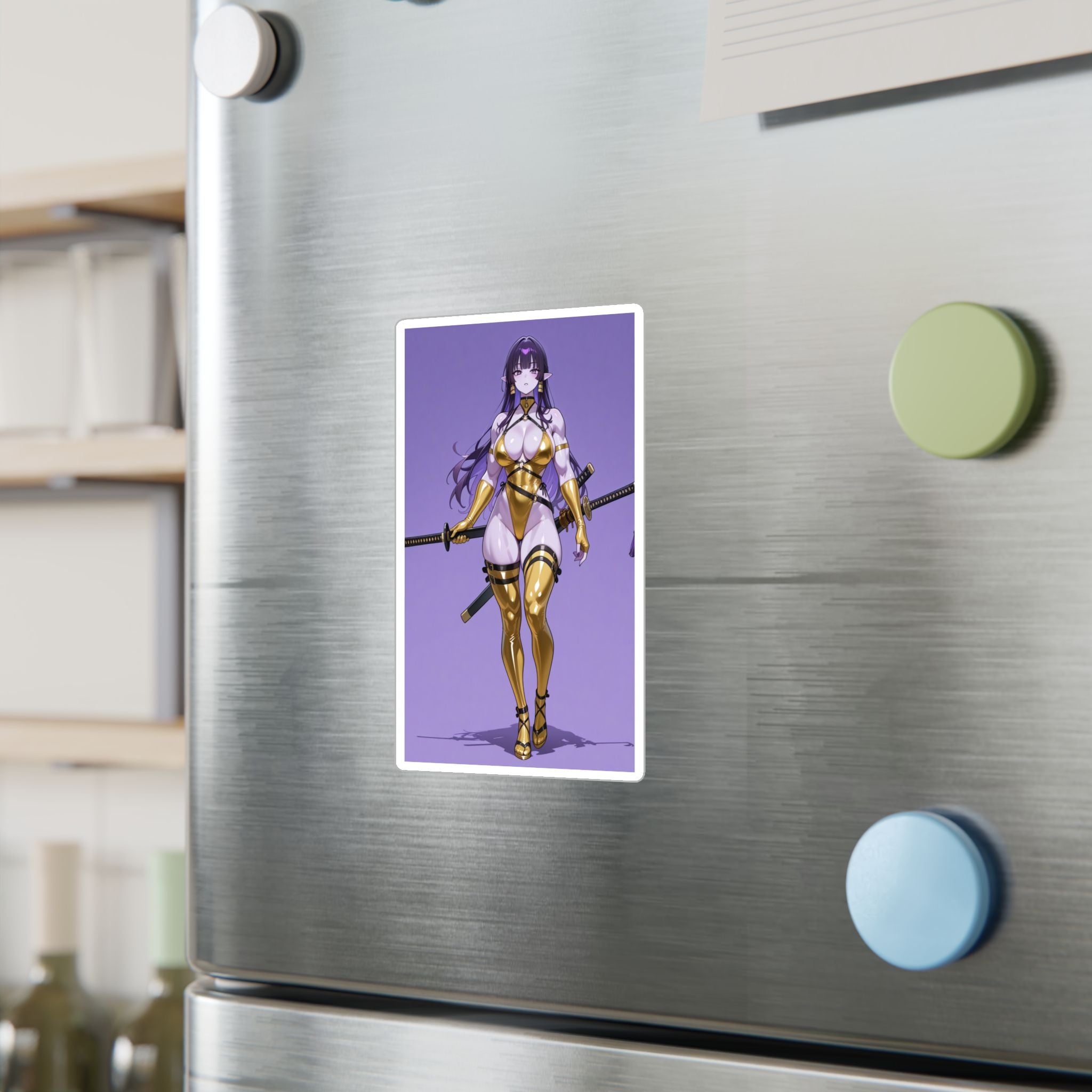 Waifu Warrior Sticker, Anime Decals, Laptop Decor,  Gift