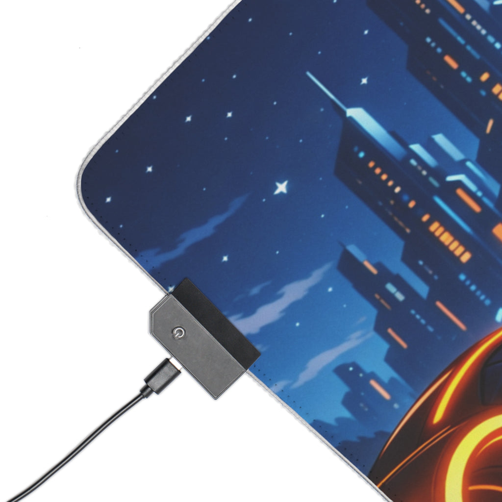 RGB LED Tron Anime Desk Mat, Gaming Mouse Pad