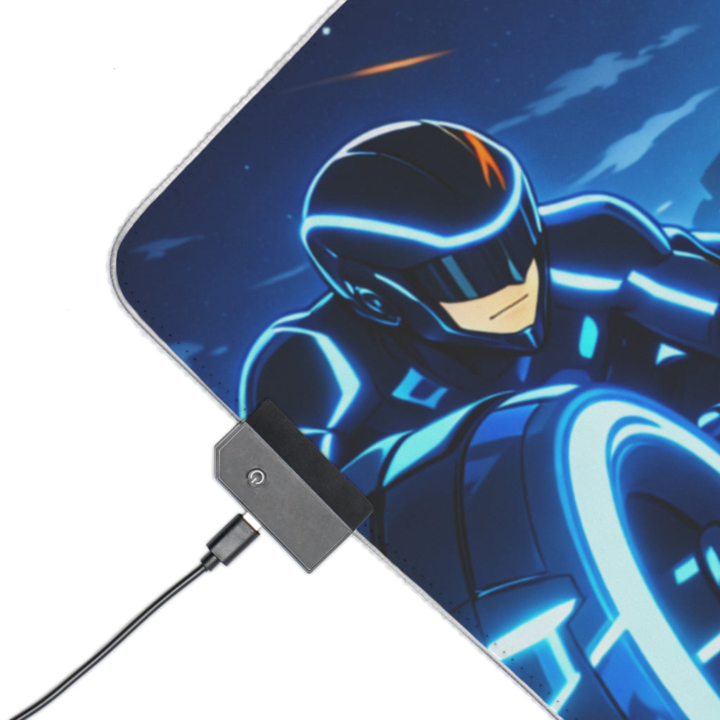 RGB LED Tron Anime Desk Mat, Gaming Mouse Pad