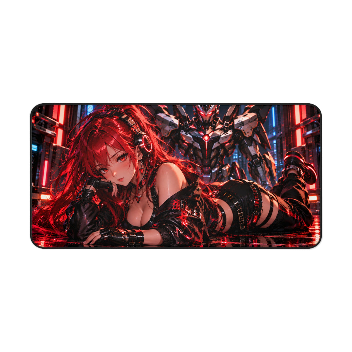Vibrant Anime Waifu Gaming Mouse Pad & Desk Mat