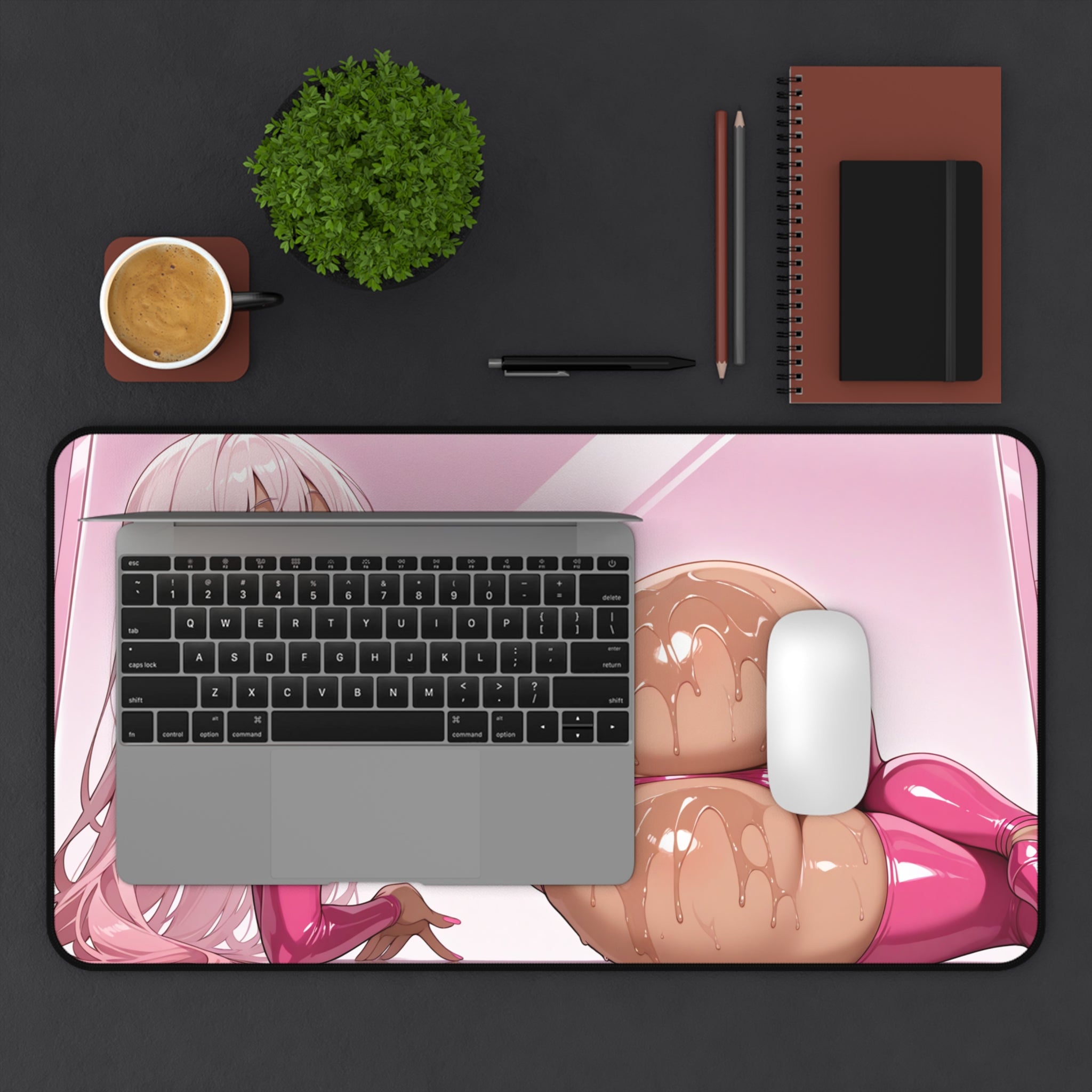 Anime Waifu Desk Mat, Gaming Mouse Pad with Non-Slip Base, Vibrant Print & Durable Neoprene Surface