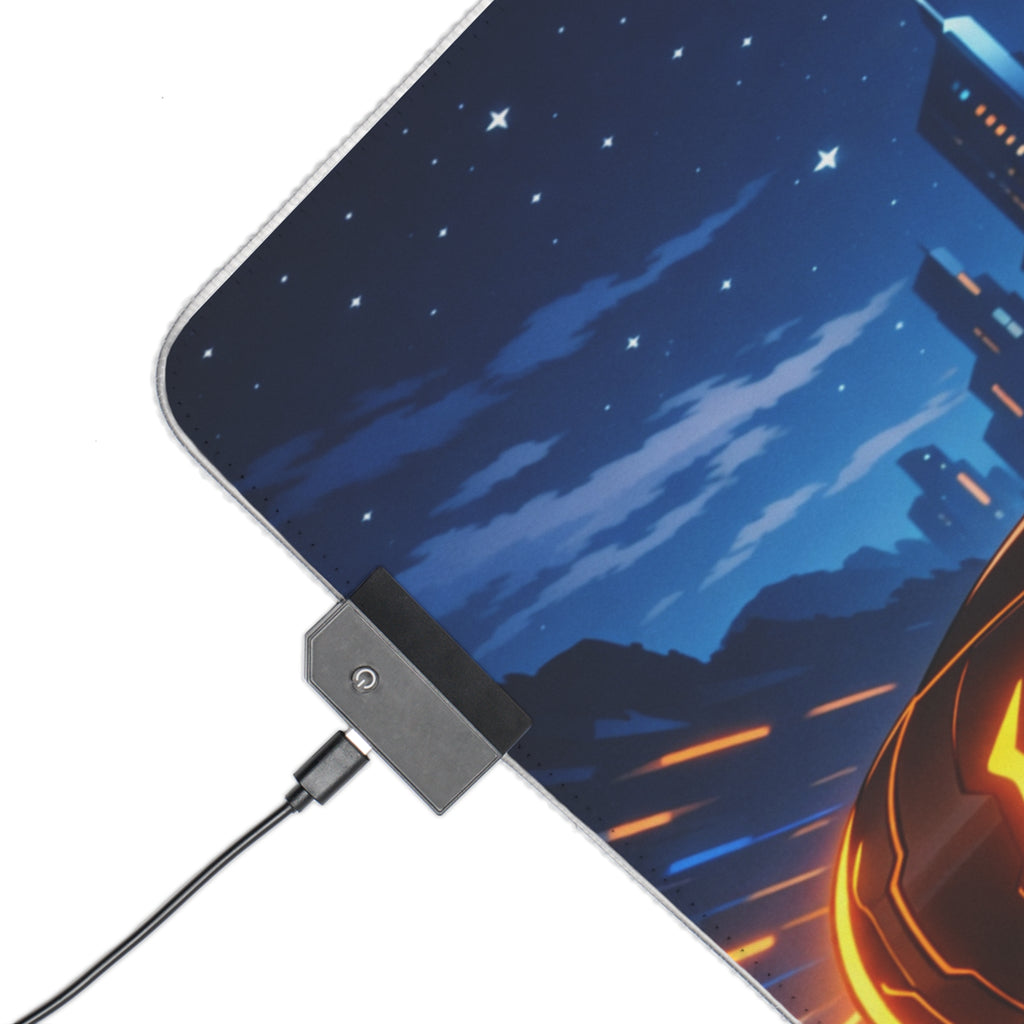 RGB LED Tron Anime Desk Mat, Gaming Mouse Pad