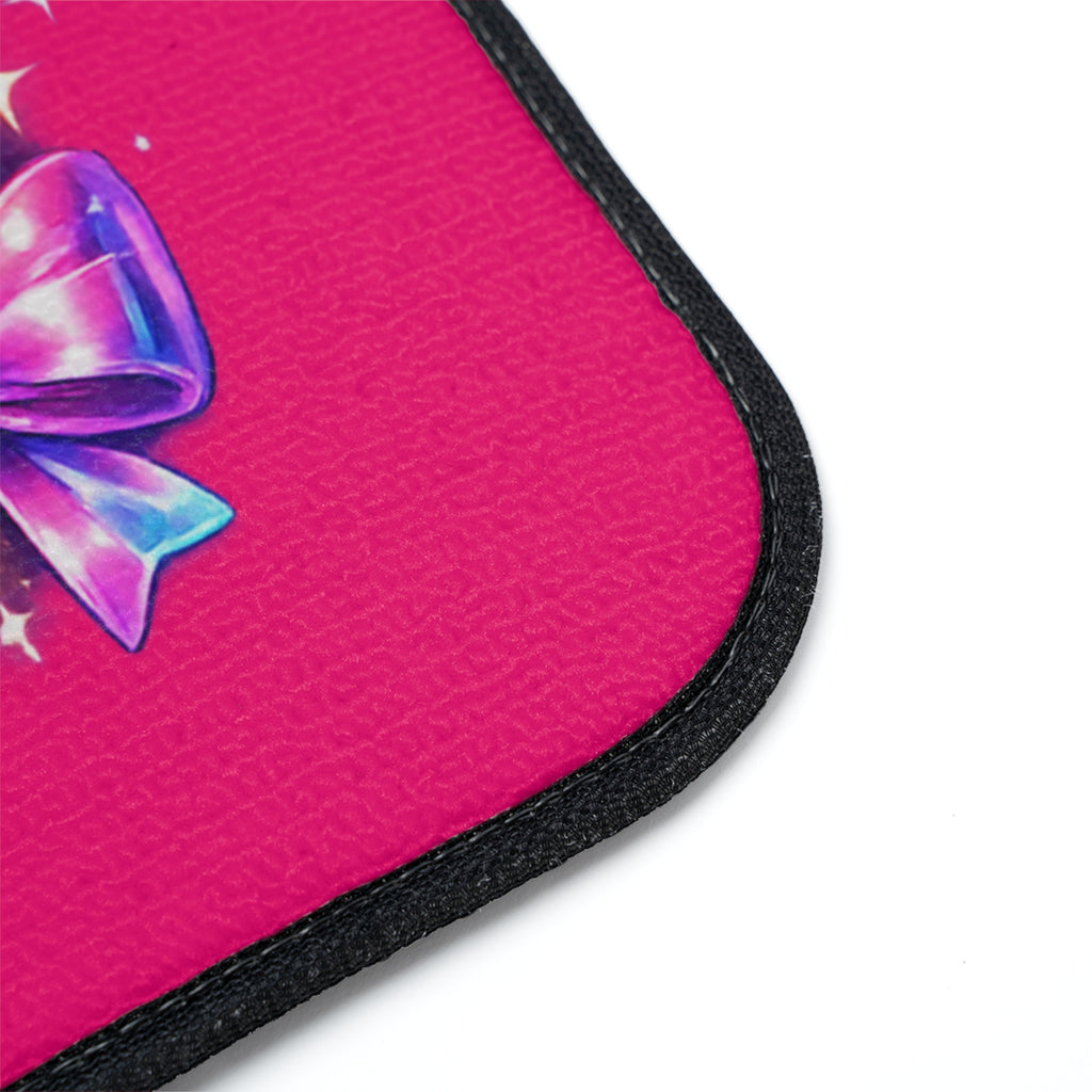 Queen Pink Car Floor Mat — Cute Crown, Heart & Makeup Design