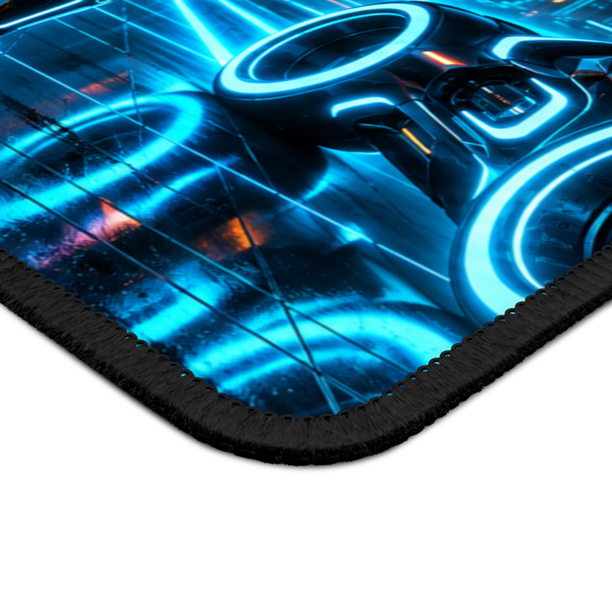 Neon City Sentinel Sci-Fi Gaming Mouse Pad
