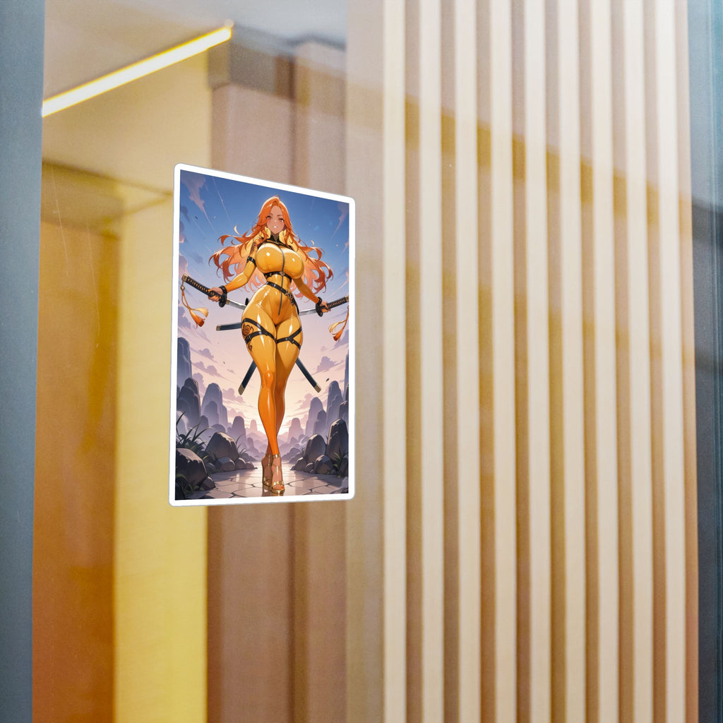 Anime Girl Warrior Vinyl Sticker | Katana Waifu