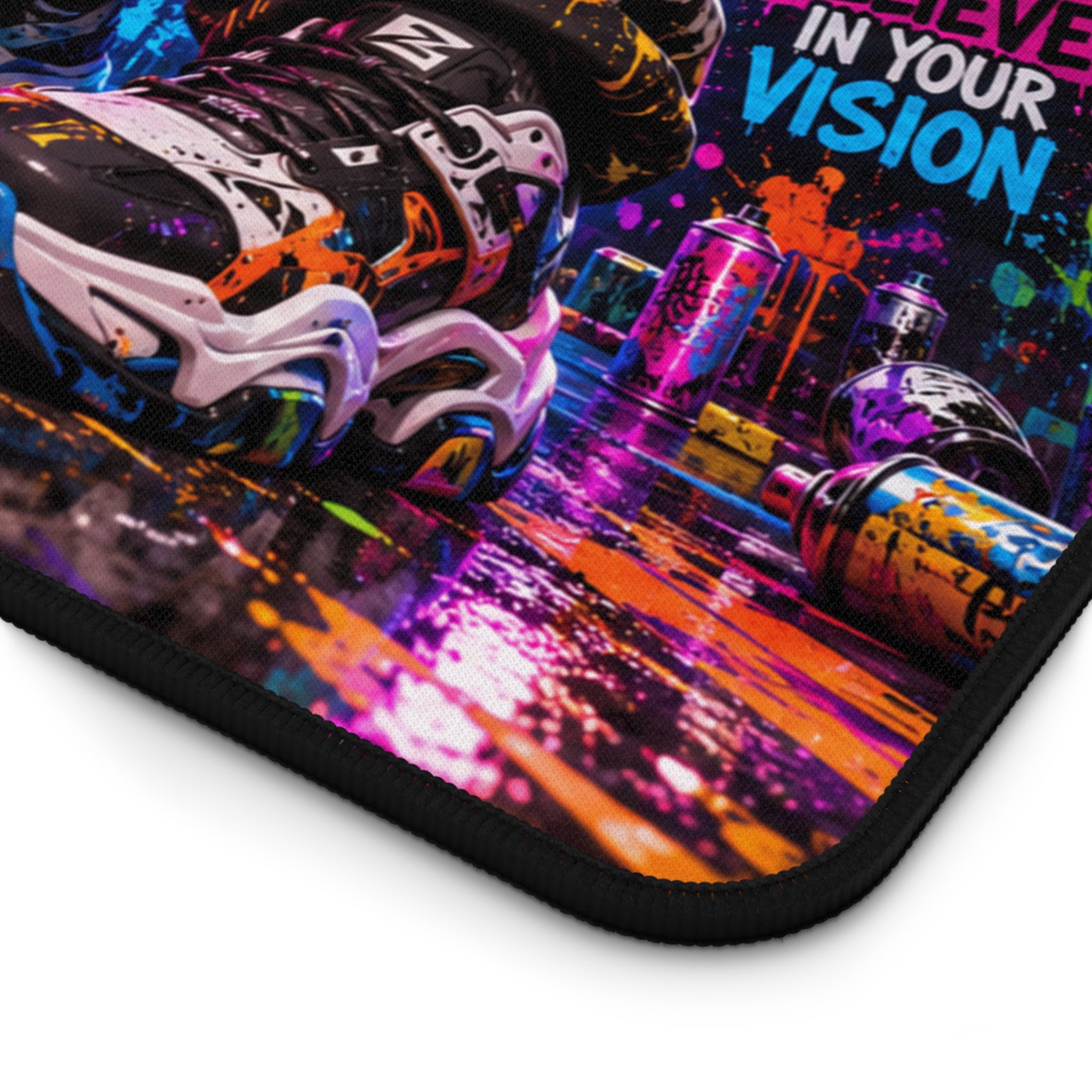 Motivational Urban Graffiti Desk Mat — 'Dream Big' Inspirational Gaming Mouse Pad