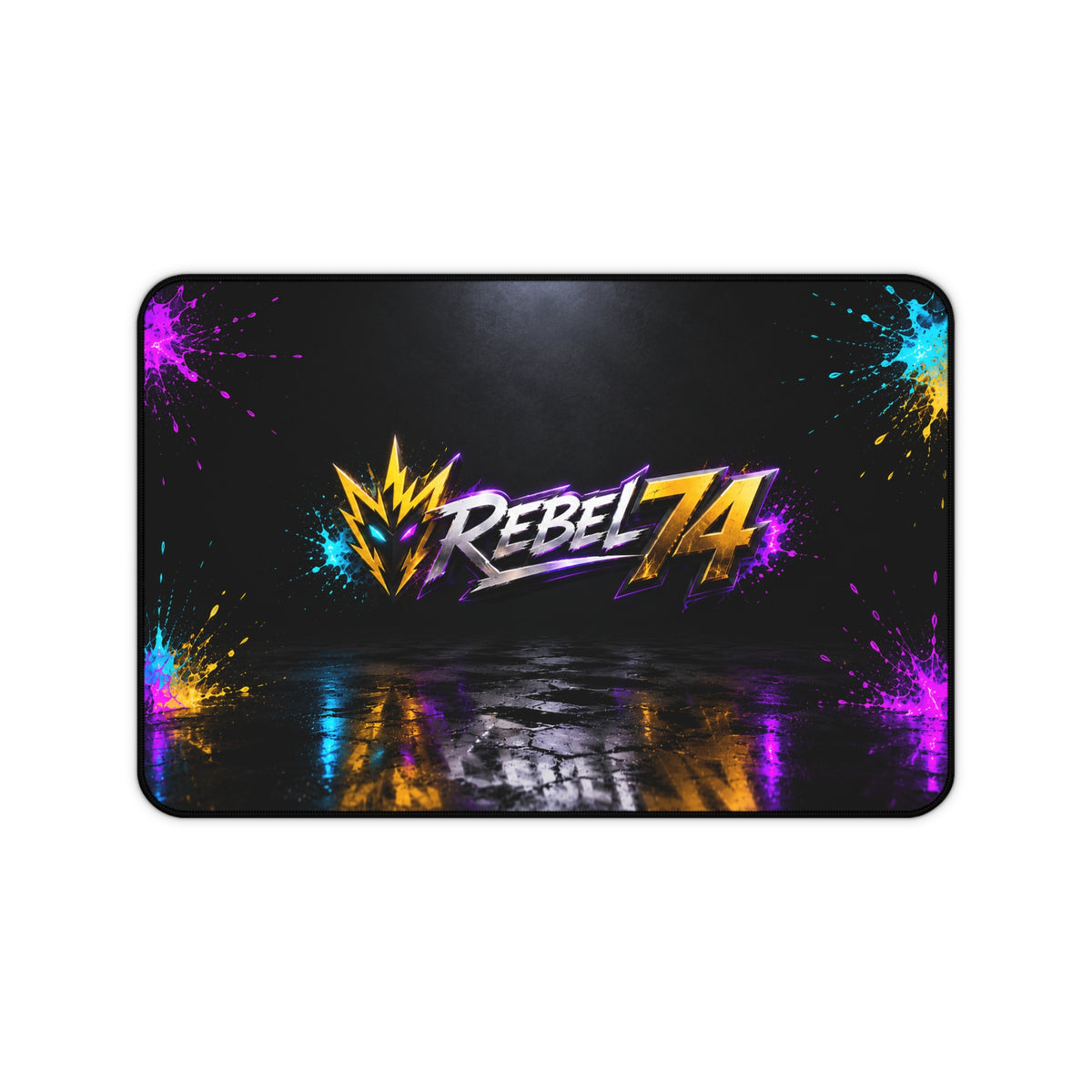 Rebel74 Neon Gaming Desk Mat & Mouse Pad