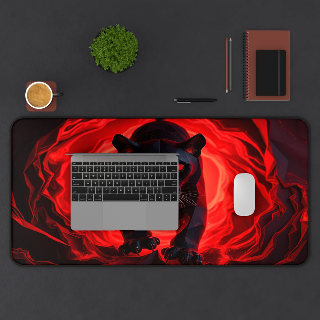 Red-Eyed Black Panther Desk Mat, Animal Mouse Pad