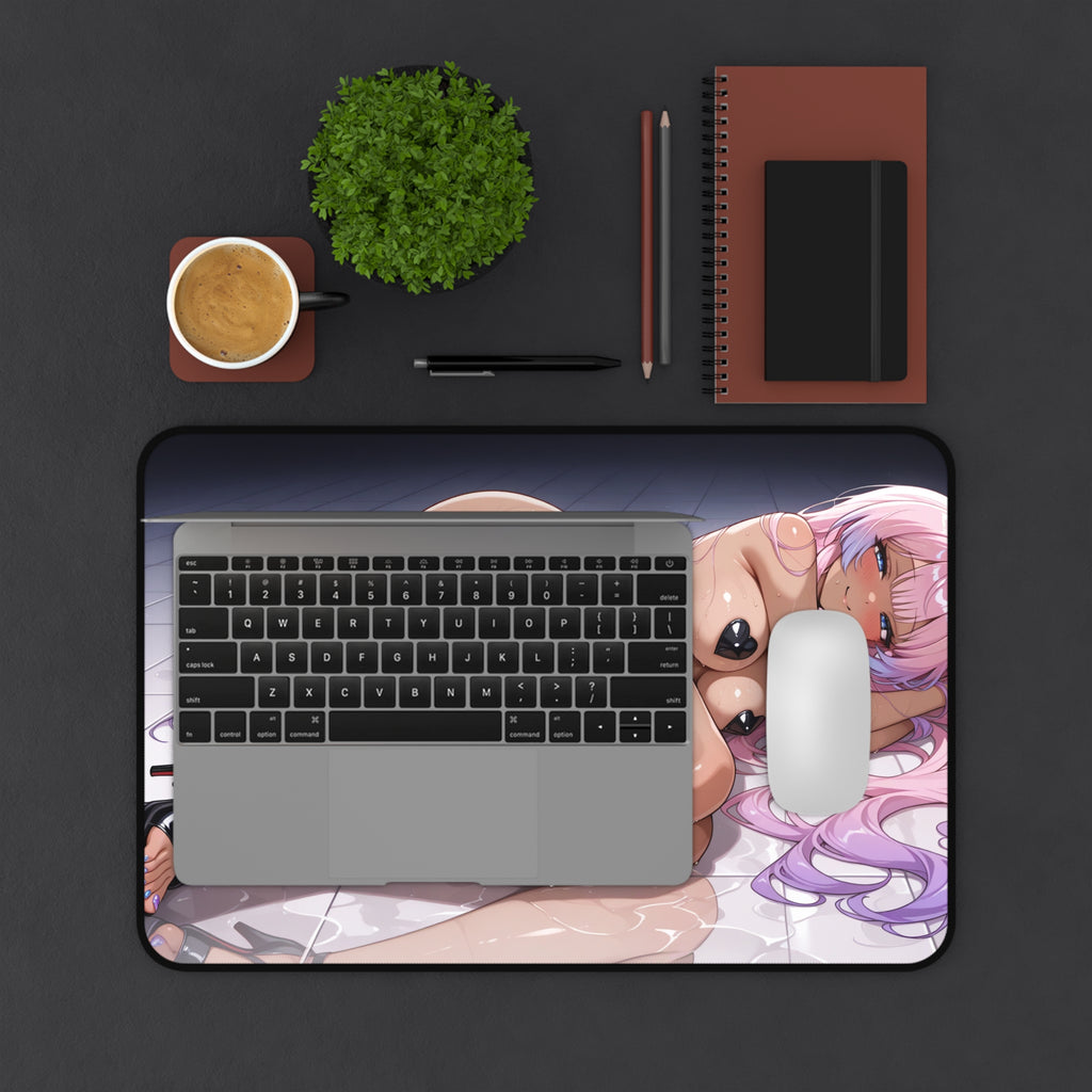 Anime Waifu Desk Mat Gaming Mouse Pad, Non-Slip Neoprene Desk Pad Gift for Gamers & Otaku Fans