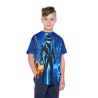 Tron Cybersuit Boy Kids Jersey, Futuristic Gamer Shirt with Tron-Inspired Cyber Graphic