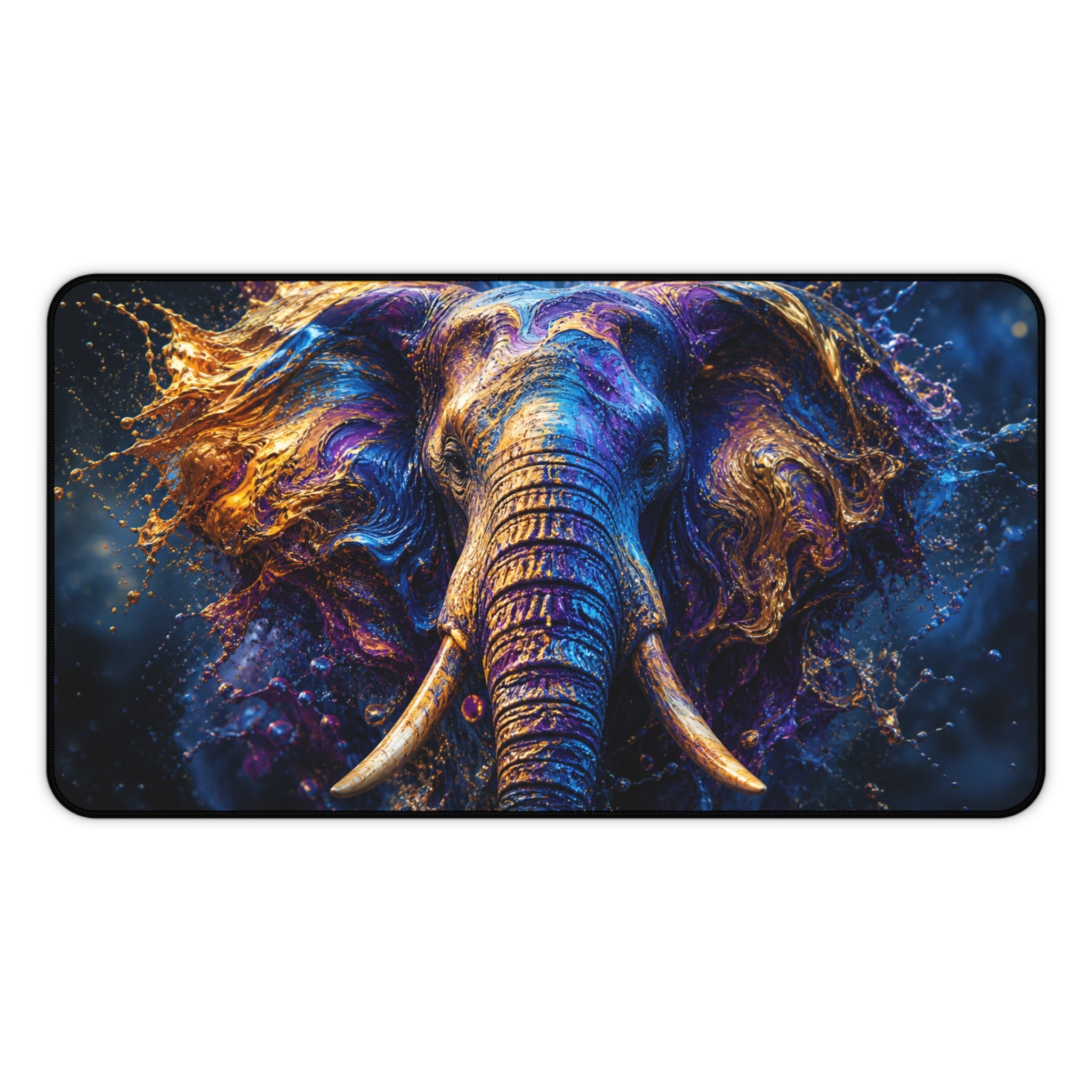 Vibrant Elephant Mouse Pad — Large Animal Print Desk Mat for Home Office