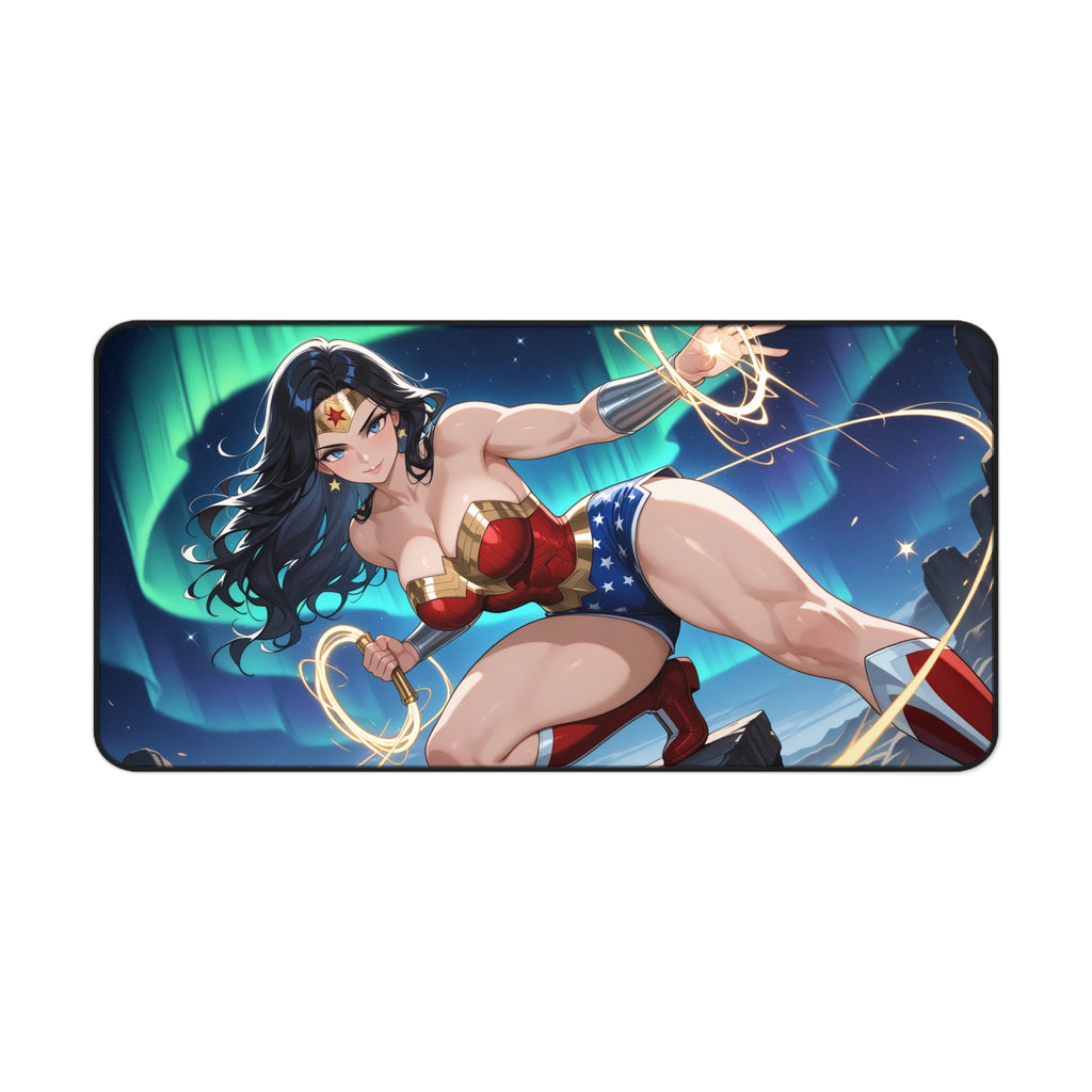 Wonder Woman Desk Mat, Gaming Mouse Pad, Superhero Playmat with Vibrant Print