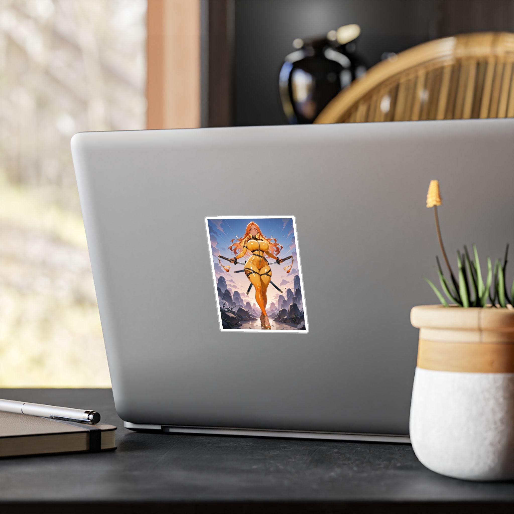 Anime Girl Warrior Vinyl Sticker | Katana Waifu