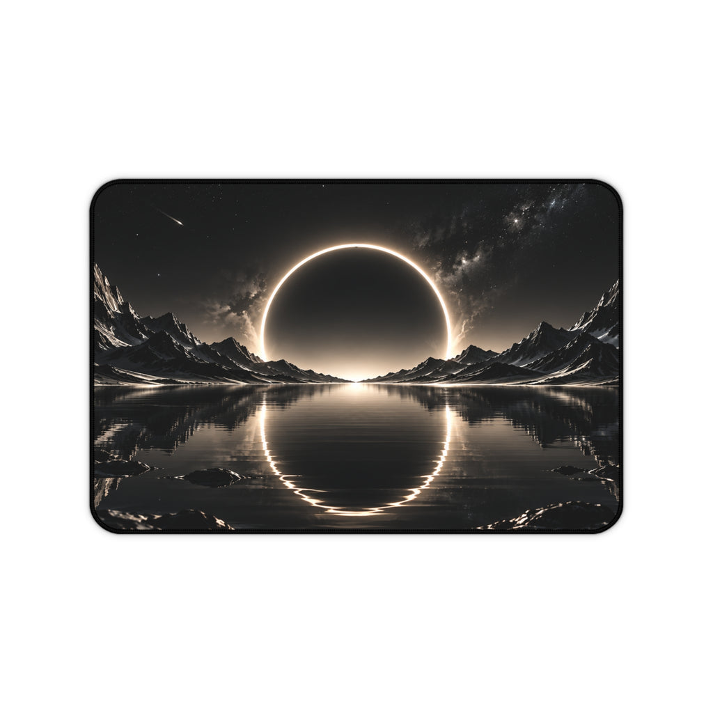 Cosmic Eclipse Mirror Lake Desk Mat & Mouse Pad