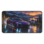 Purple Sports Car Desk Mat | Mountain Racing Style