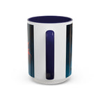 Galactic Cats Mug , Vibrant Ceramic Coffee Cup with Colorful Interior