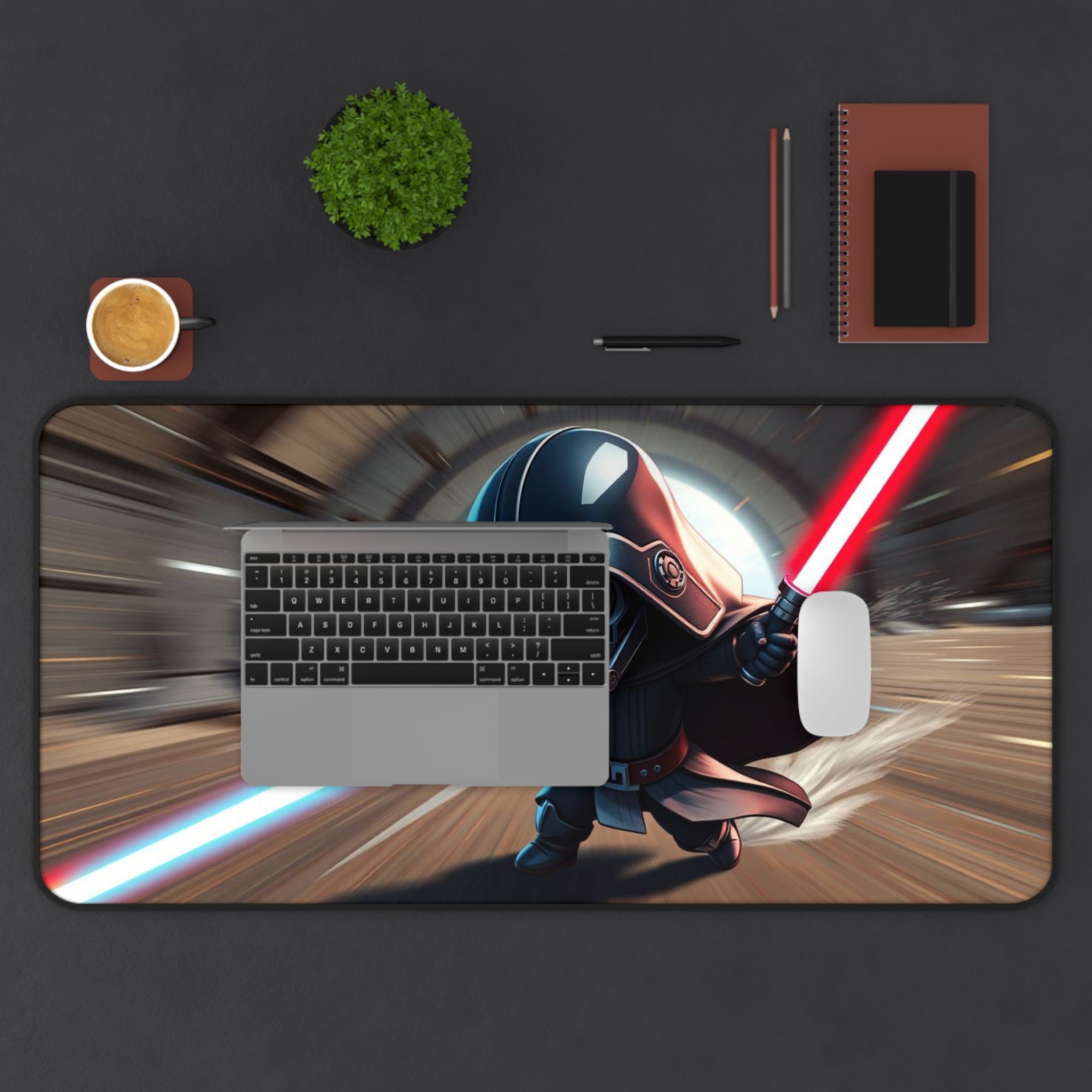 Chibi Gaming Darth Vader Desk Mat, Star Wars Mouse Pad with Non-Slip Base