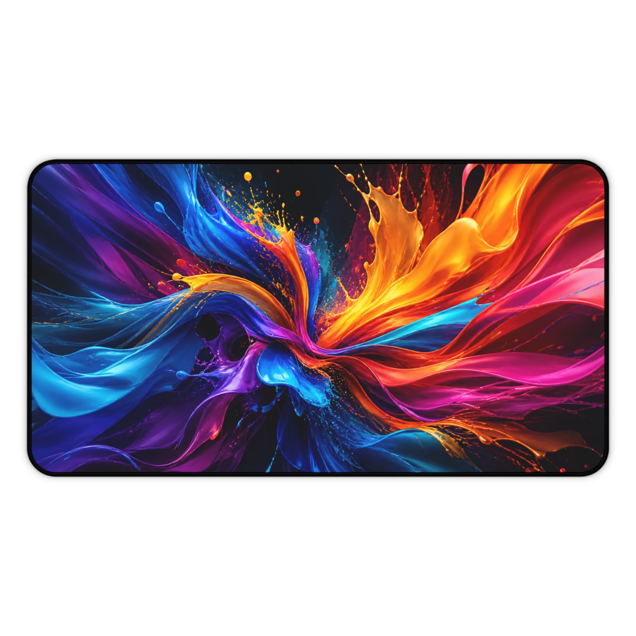 Abstract Color Splash Desk Mat — Vibrant Gaming & Office Mouse Pad