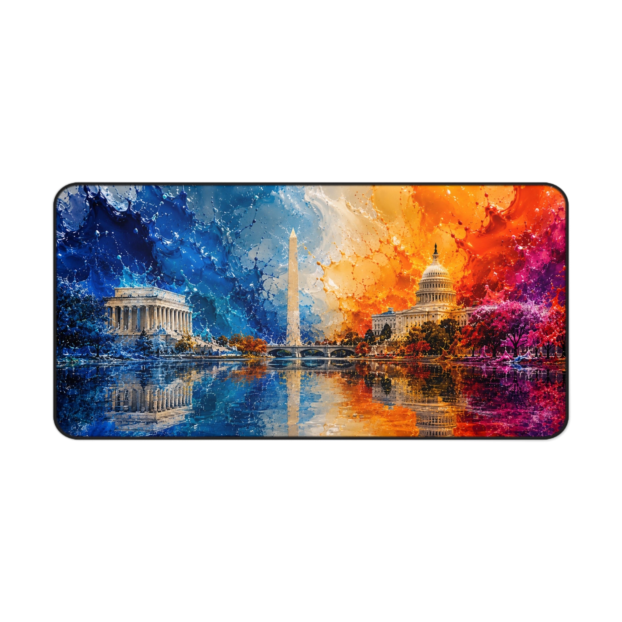 Washington D.C. Skyline Desk Mat — Colorful Capitol & Monument Mouse Pad