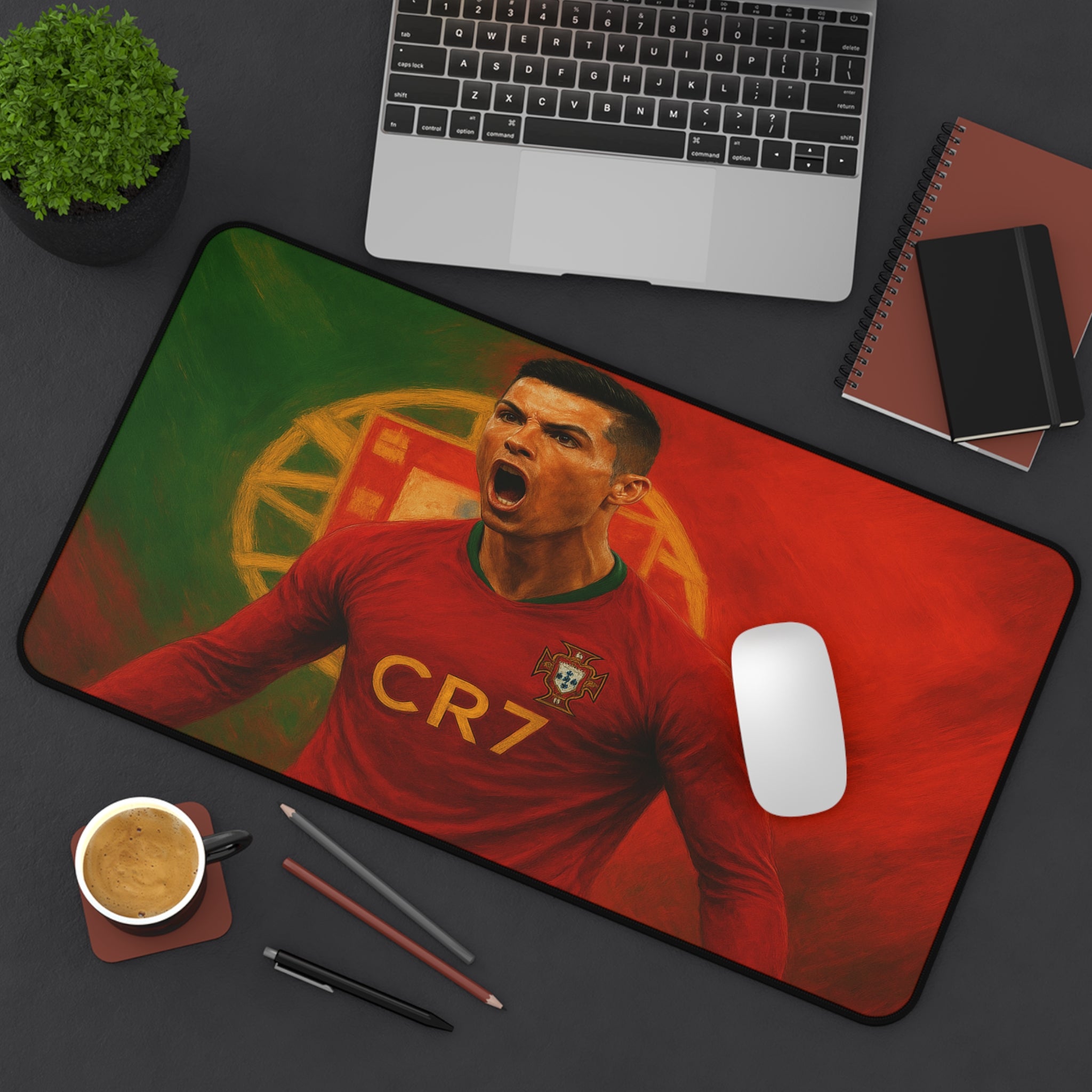 Cristiano Ronaldo Desk Mat, Vibrant, Durable, Non-Slip Surface for Work & Gaming