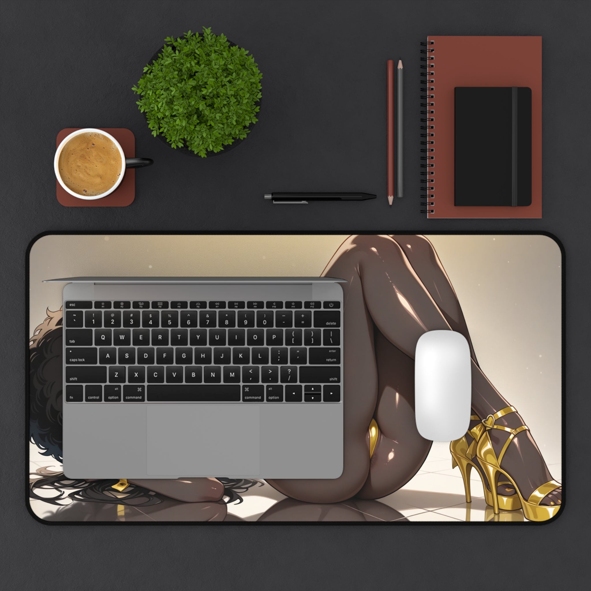 Anime Waifu Desk Mat Gaming Mouse Pad, Non-Slip Neoprene Desk Pad Gift for Gamers & Otaku