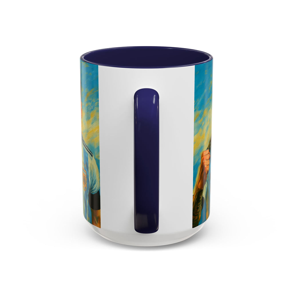 Messi Ceramic Mug , Vibrant Ceramic Coffee Cup with Colorful Interior