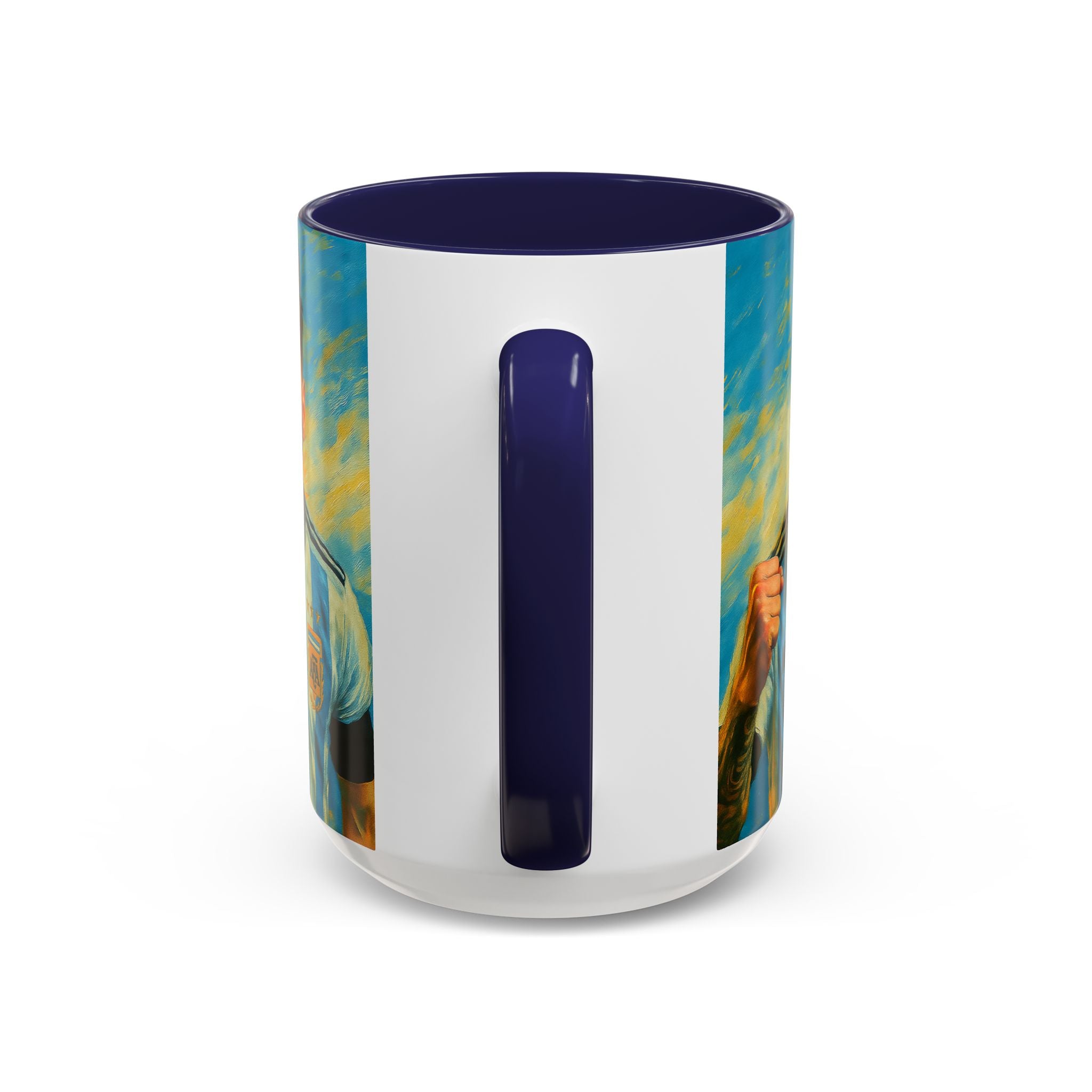 Messi Ceramic Mug , Vibrant Ceramic Coffee Cup with Colorful Interior