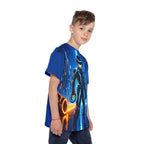 Tron Cybersuit Boy Kids Jersey, Futuristic Gamer Shirt with Tron-Inspired Cyber Graphic