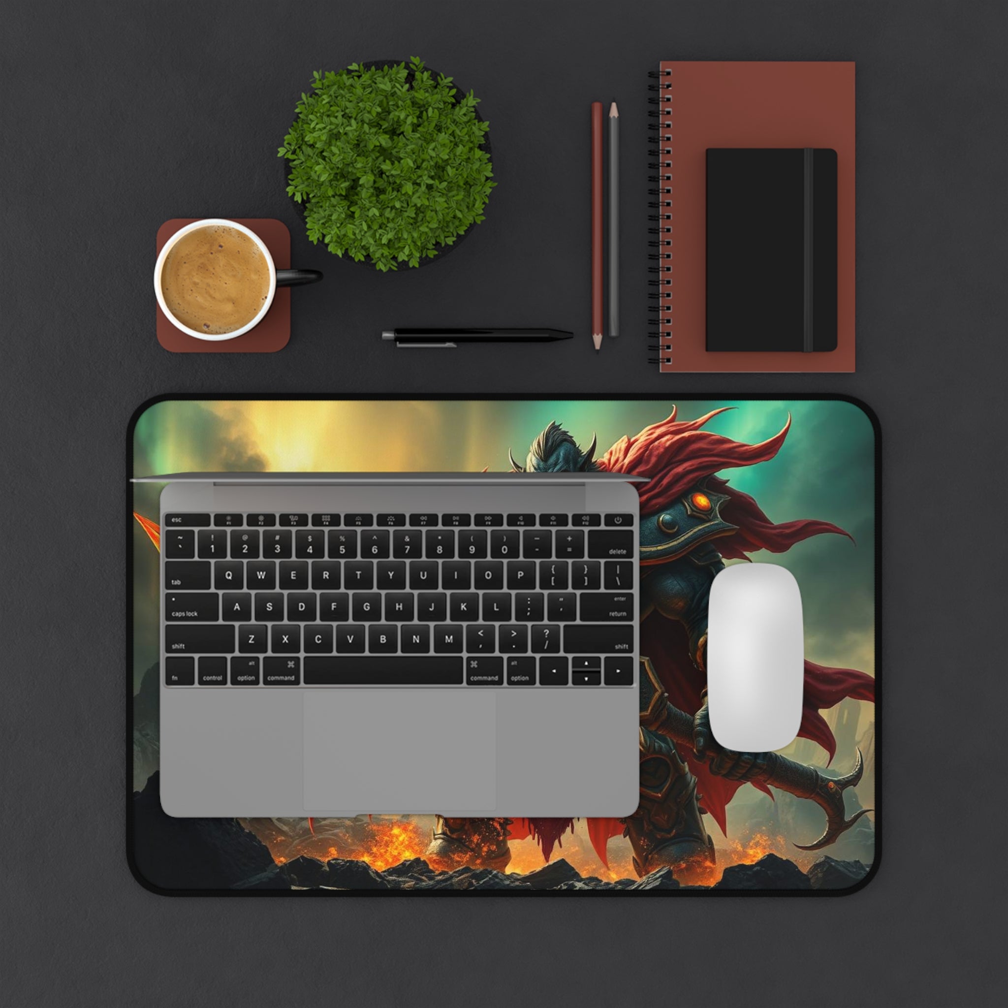 Epic Warrior Desk Mat Aethron, Non-Slip Neoprene Gaming & Work Surface with Vibrant Colors
