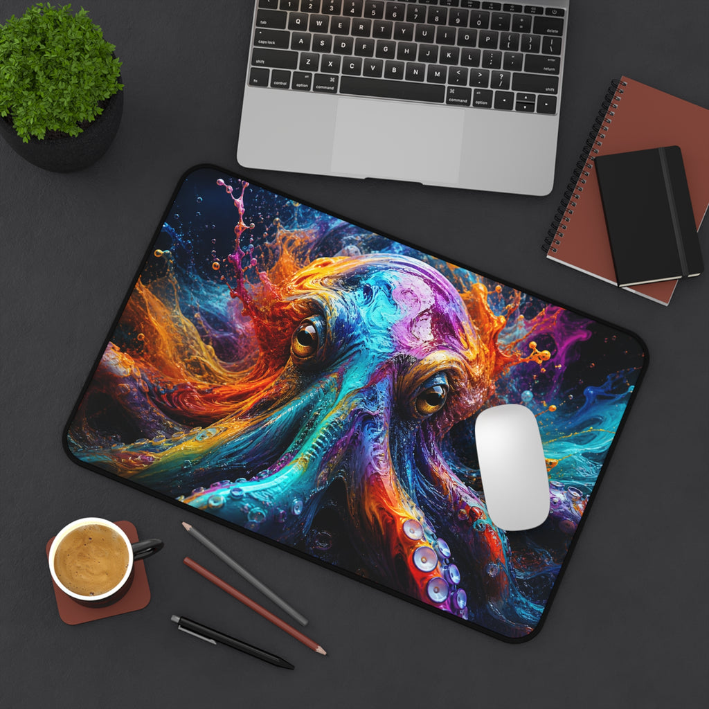 Vibrant Octopus Mouse Pad — Colorful Animal Print Desk Mat