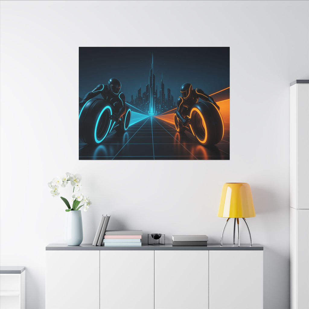 Tron Wall Art, Futuristic Tron Poster, Sci-Fi Wall Decor