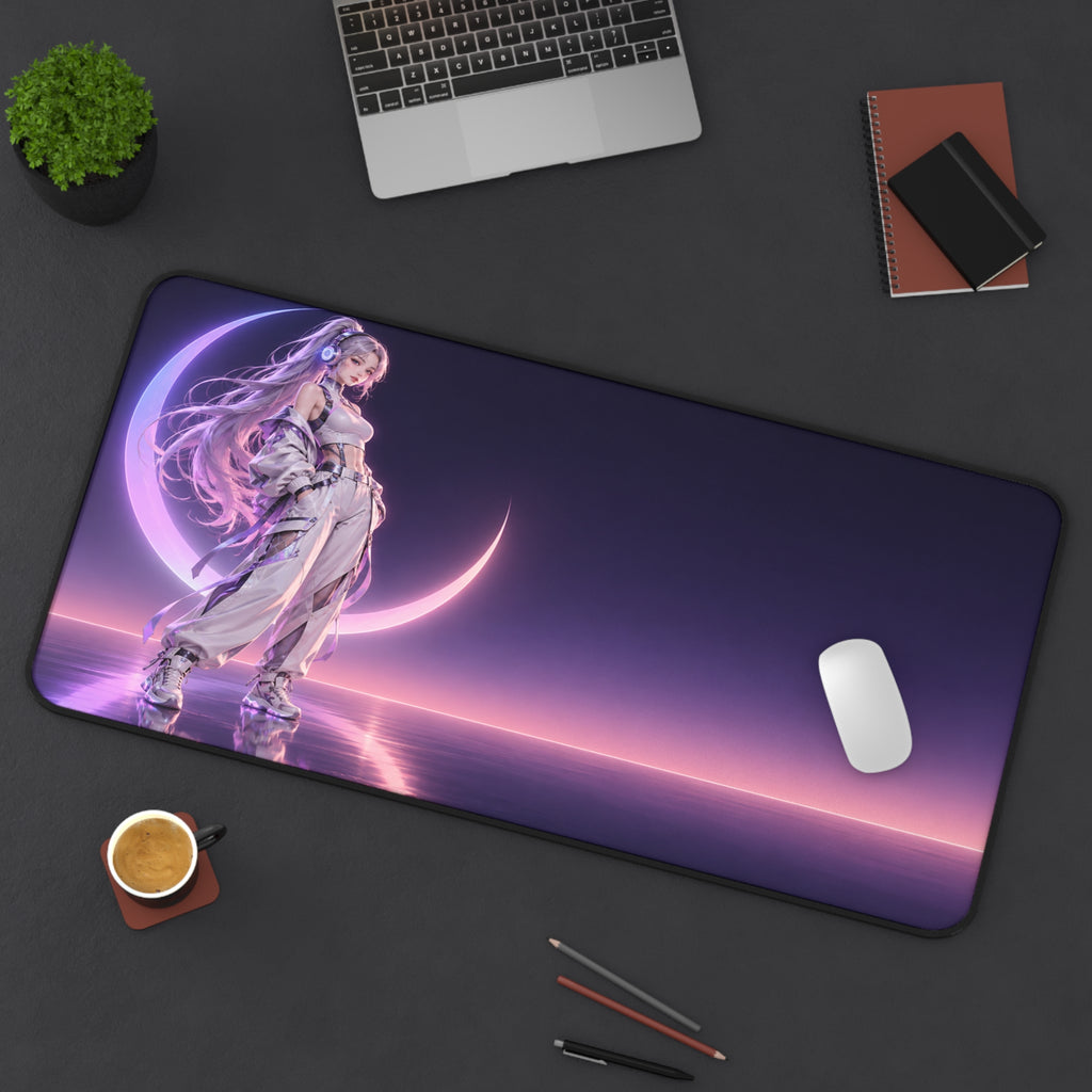Anime Girl Desk Mat – Lavender Moon