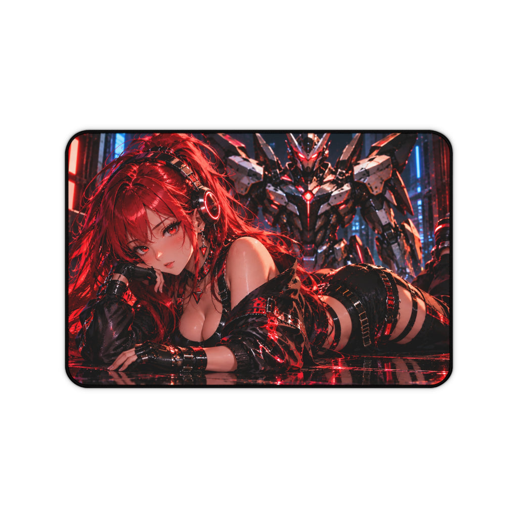 Vibrant Anime Waifu Gaming Mouse Pad & Desk Mat