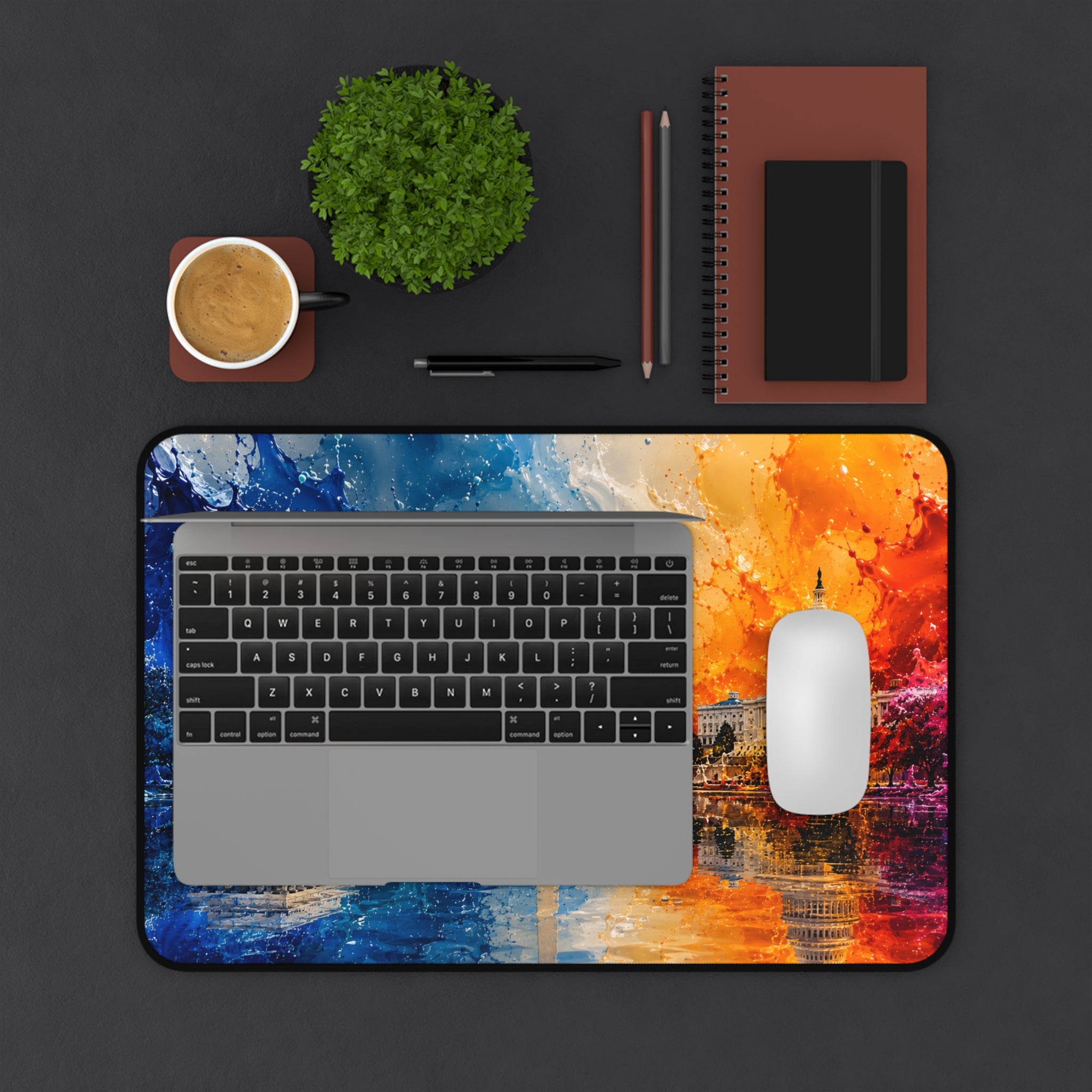 Washington D.C. Skyline Desk Mat — Colorful Capitol & Monument Mouse Pad