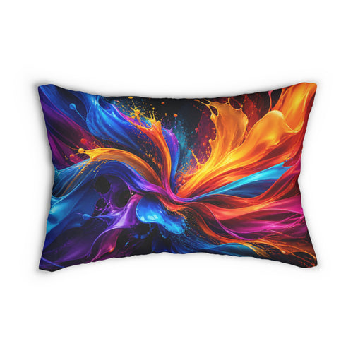 Abstract Color Burst Lumbar Pillow - Modern Home Decor