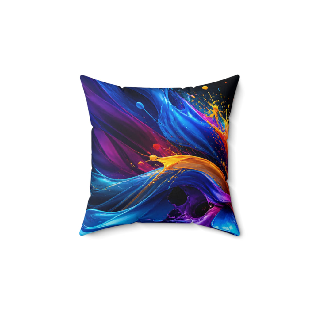 Abstract Flame & Wave Decorative Pillow — Vibrant Color Splash Home Accent