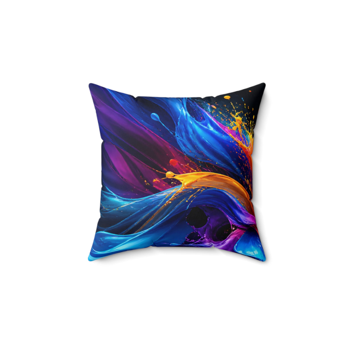 Abstract Flame & Wave Decorative Pillow — Vibrant Color Splash Home Accent