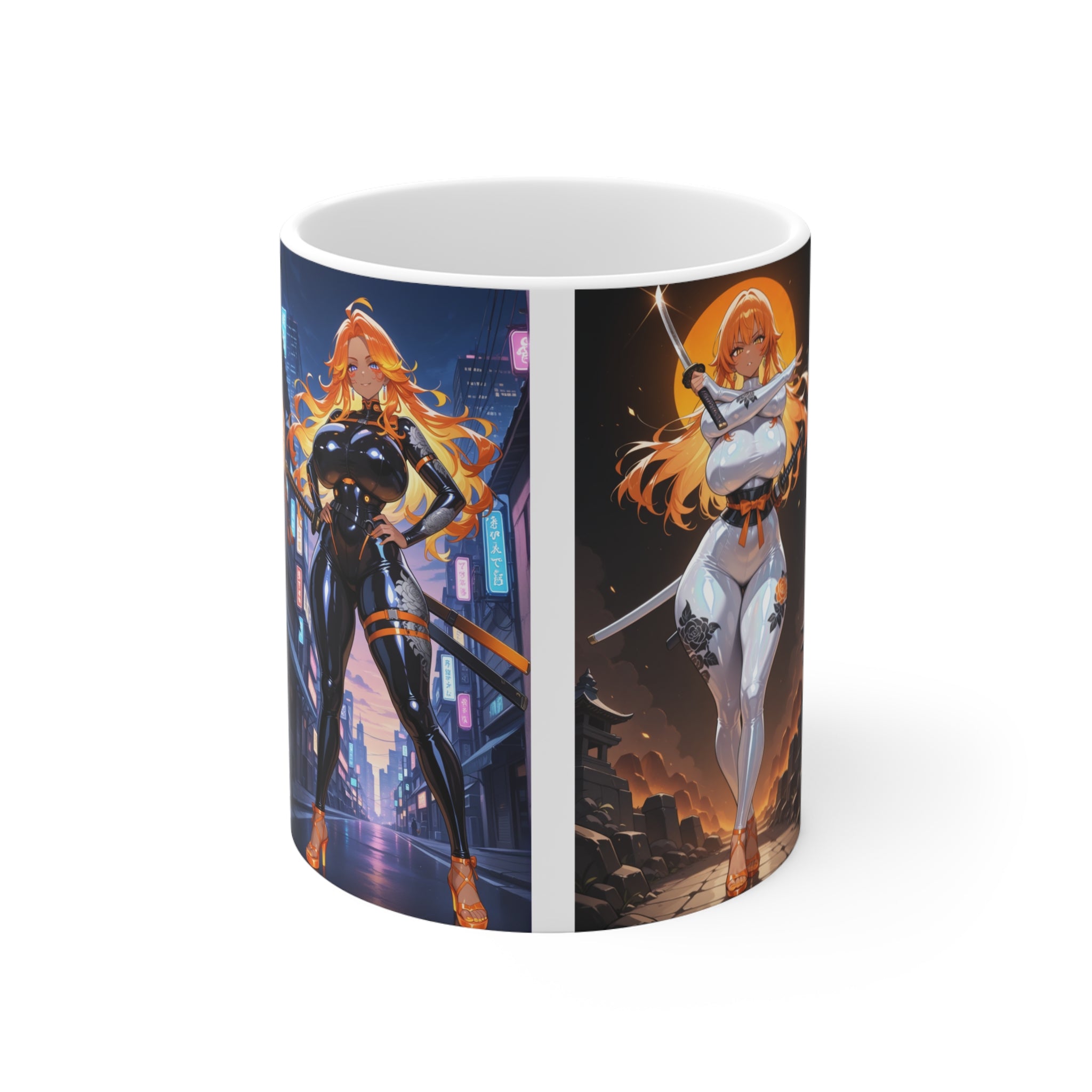 Mug with superhero design on a white background