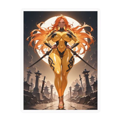 Anime Girl Warrior Sticker — Fierce Waifu -  Swordmistress Vinyl Decal