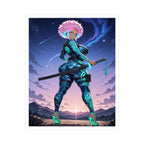 Anime Girl Warrior Vinyl Sticker - Female Swordswoman Kiss-Cut Decal
