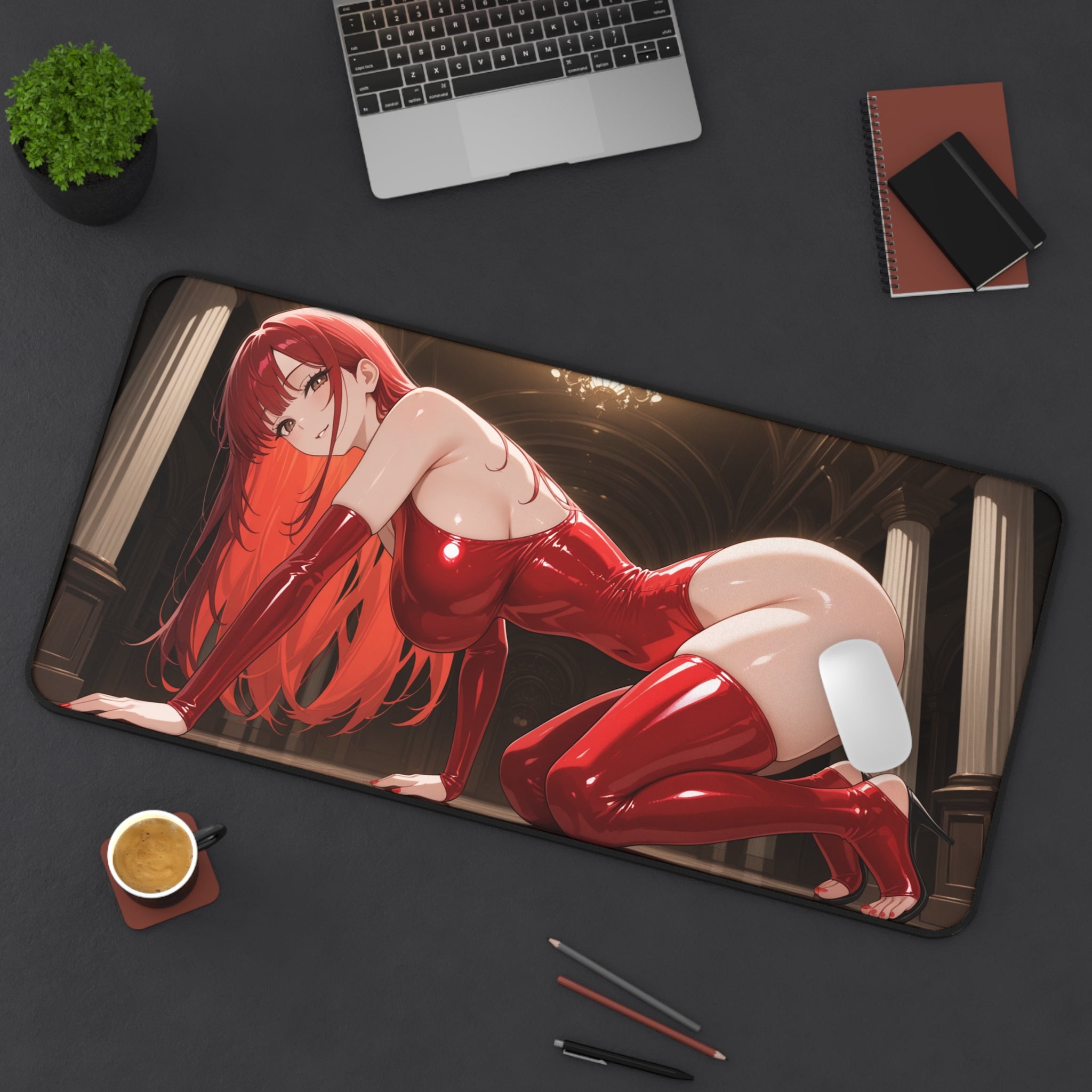 Anime Waifu Mouse Pad, Gaming Desk Mat, Desk Pad Gift for Gamers & Otaku