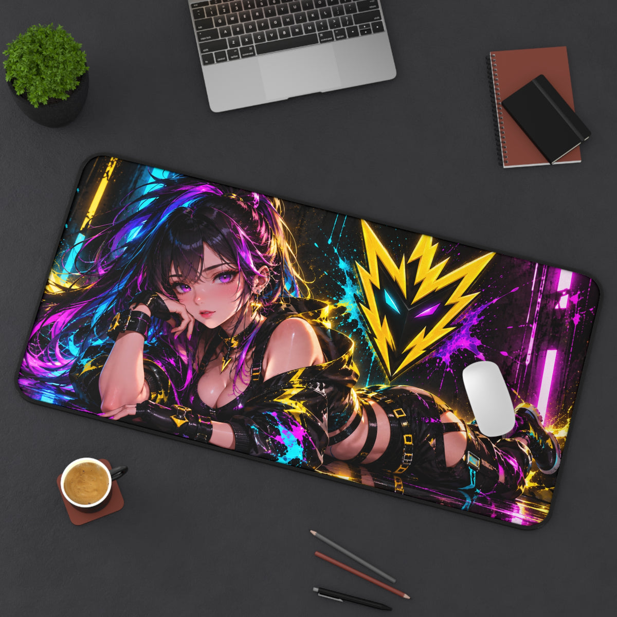 Anime Waifu Neoprene Desk Mat & Gaming Mouse Pad