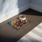 Colorful Pet Feeding Mat — Dogs, Cats & Bunny Paw Print Design