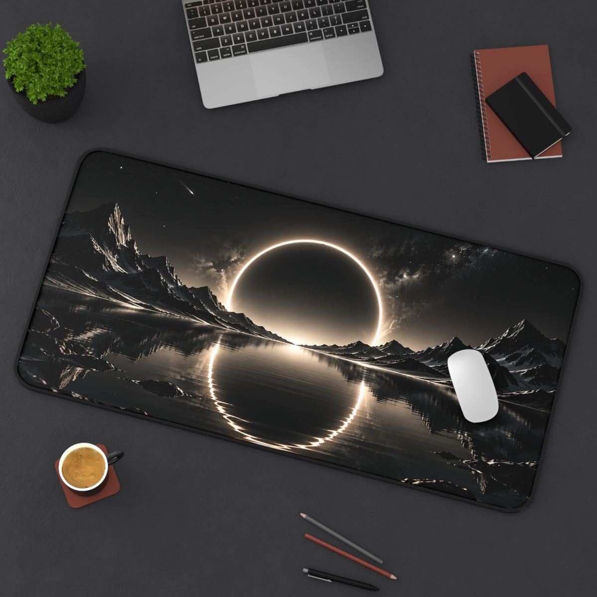 Cosmic Eclipse Mirror Lake Mouse Pad
