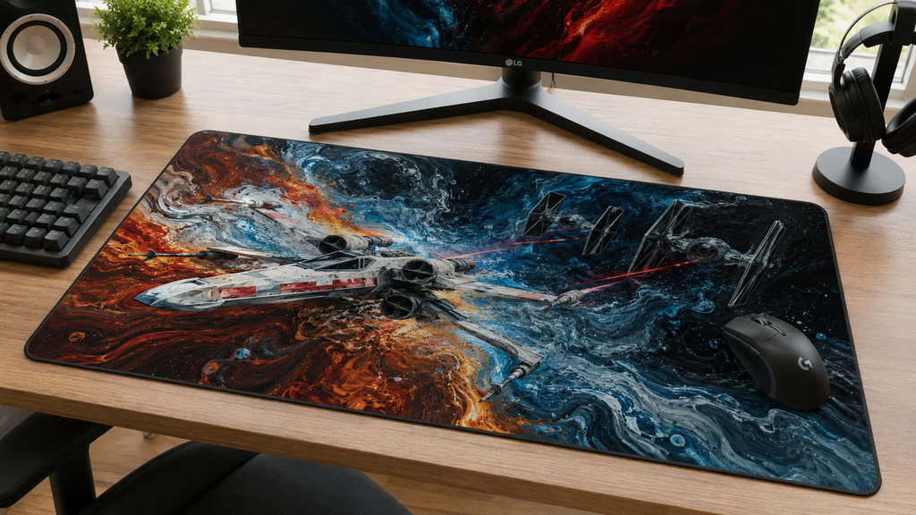 Desk Mat - Space Combat Gaming Mouse Pad