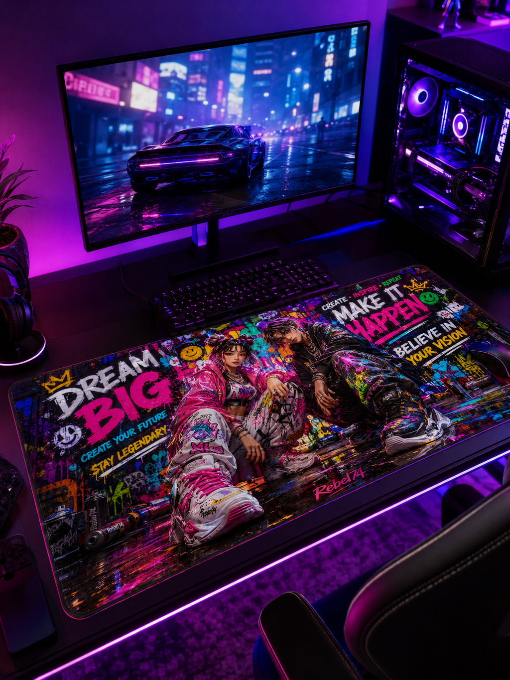Dream Big Desk Mat — Motivational Urban Mousepad