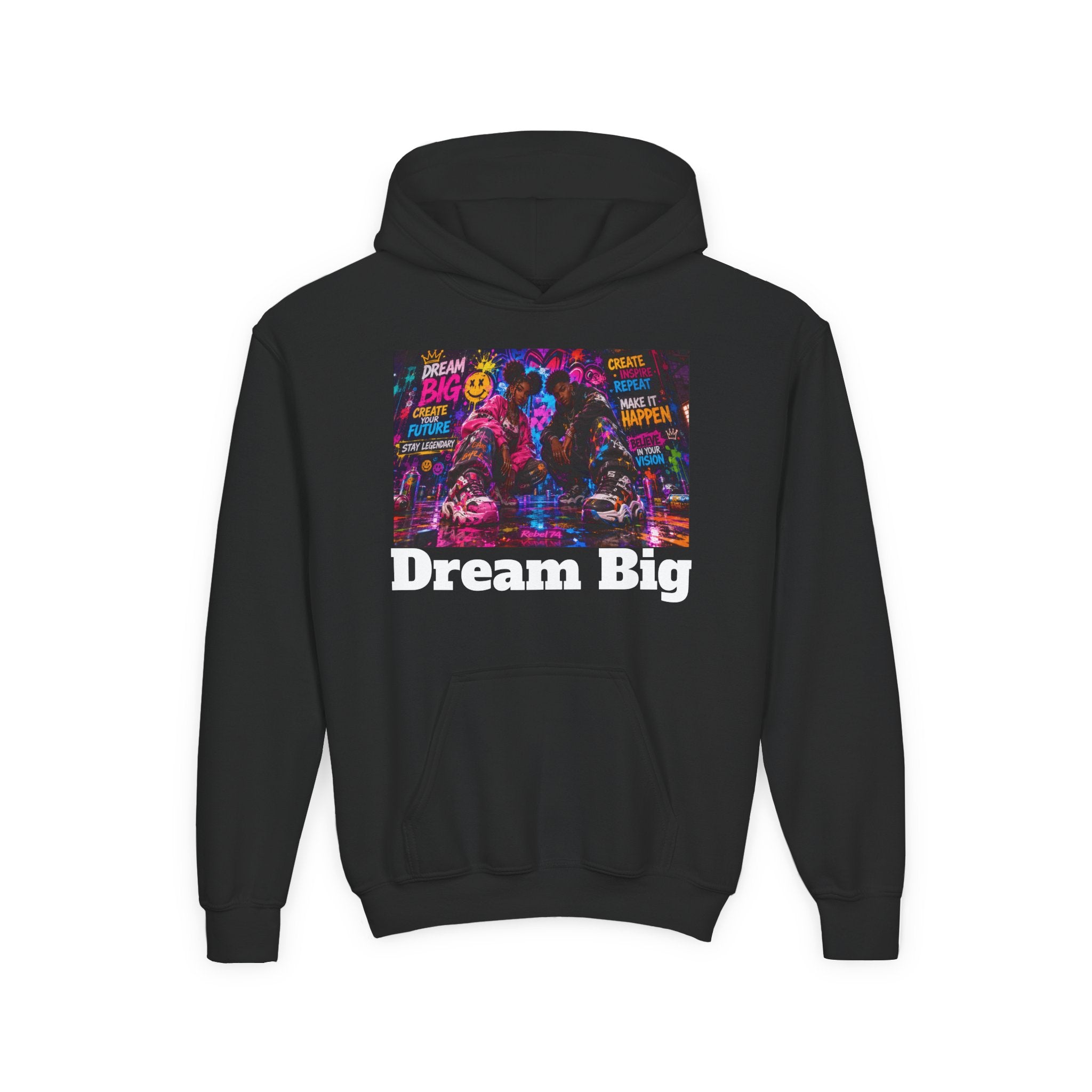 Dream Big Youth Hoodie — Colorful Inspirational Graphic Sweatshirt