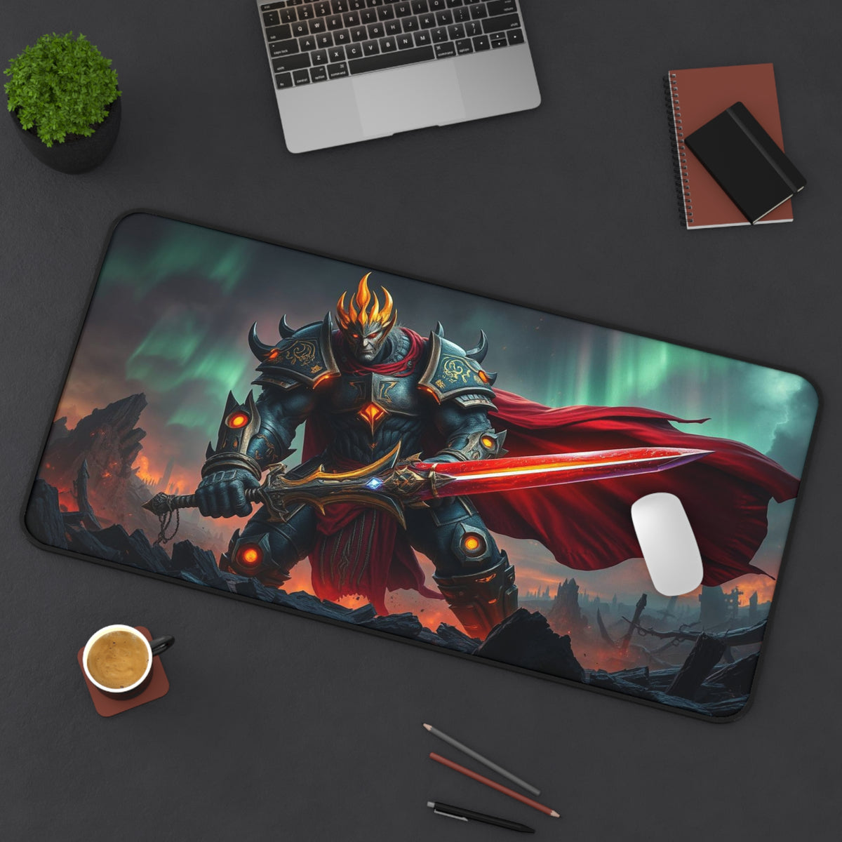 Epic Warrior Ragnarokh Ironveil Desk Mat, Non-Slip Neoprene Gaming & Work Surface