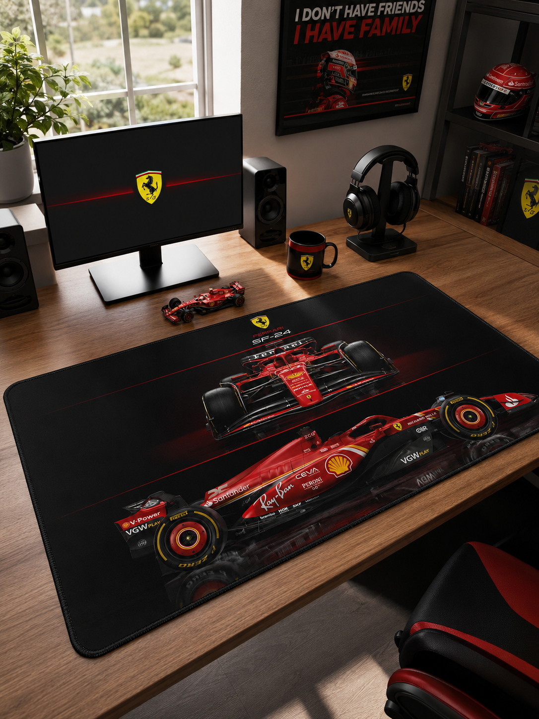 Ferrari SF-24 Formula One Desk Mat — F1 Race Car Mouse Pad