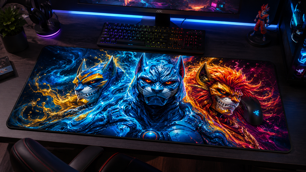 Galactic Cats Gaming Desk Mat
